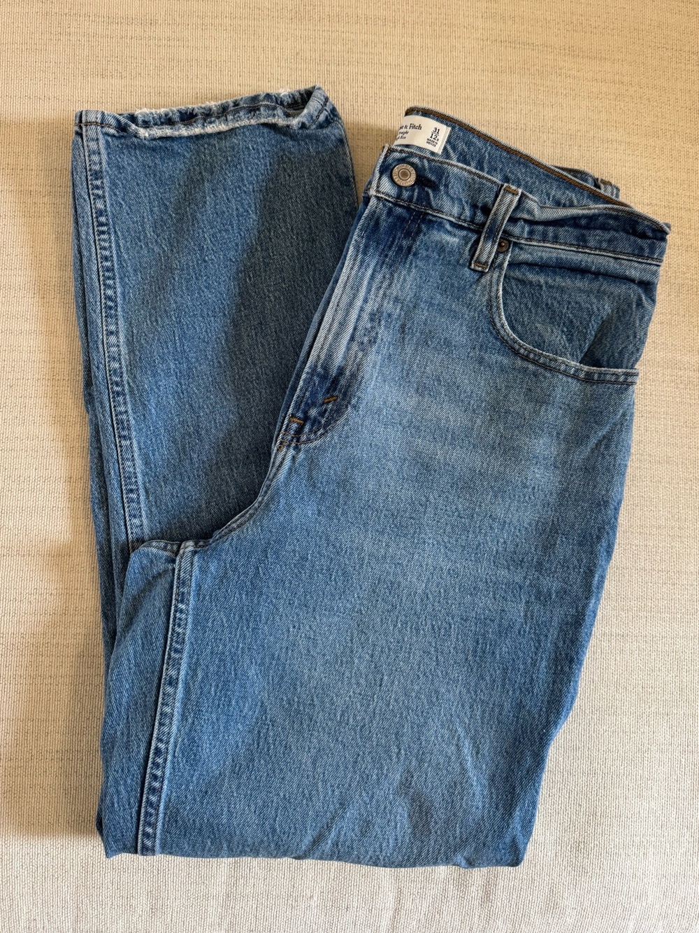 Abercrombie & Fitch Medium Blue Straight-Leg Jeans